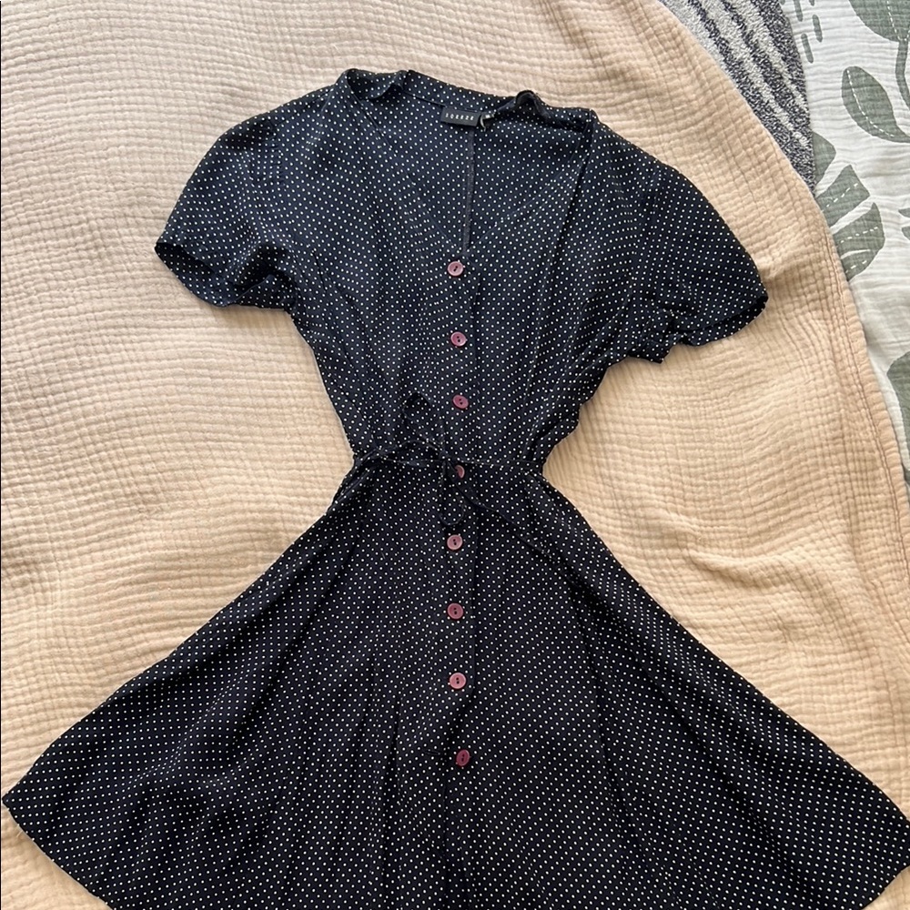 Elegant Black Polka Dot Dress
